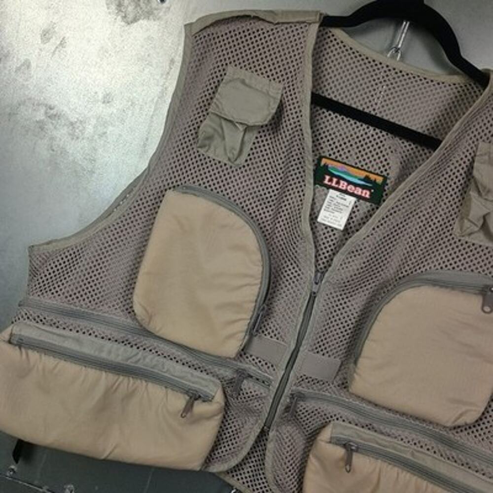 LL Bean Fly Fishing Vintage 80s Vest Tactical Utility Gorpcore XL Dad Grandpa
